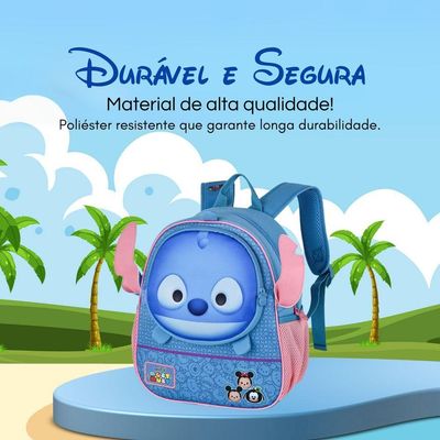 Mochila Infantil Com Rodinhas Stitch Tsum Escolar Volta As Aulas