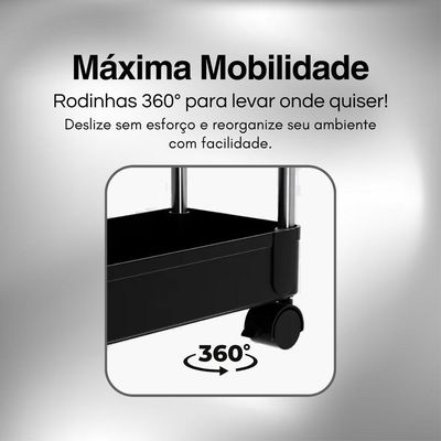 Estante Organizadora Móvel 4 Andares Prateleiras Com Rodízios