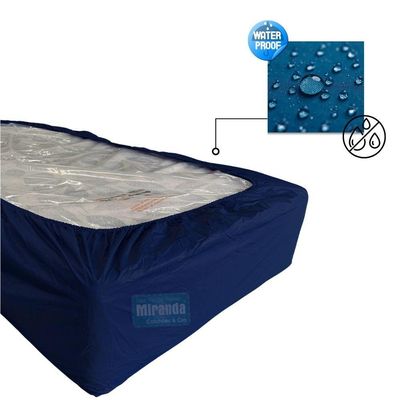 Capa Protetora Impermeável Colchão Lençol Elástico Solteiro 88x188x20cm - Azul Marinho