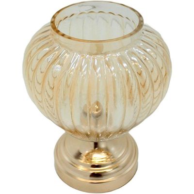 Bomboniere Pote Decorativo Em Bronze Vidro Doces E Biscoitos