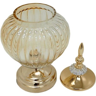 Bomboniere Pote Decorativo Em Bronze Vidro Doces E Biscoitos