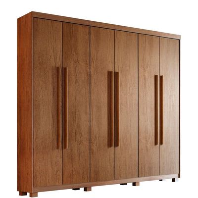 Guarda Roupa Casal Heros 6 Portas Com Pés Moderna Imbuia