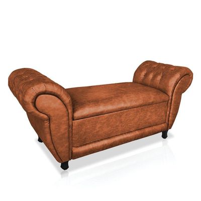 Recamier Bau Grécia 155cm Corano Nozes Pés Chanfrados