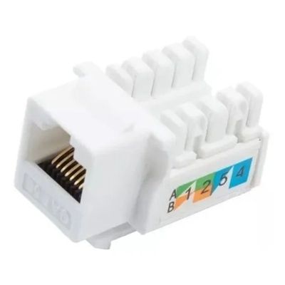 Conector Fêmea De Rede Lan Dados Keystone Jack Cat5e Rj45 8v