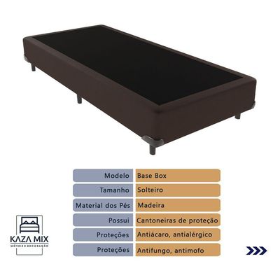 Cama + Box Colchão Molas Ensacadas Solteiro Ortobom Elegant Pillow Marrom