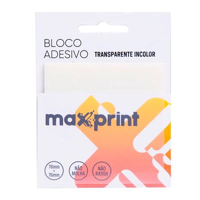 Bloco Adesivo Maxprint Clearnote Transparente 76x76mm