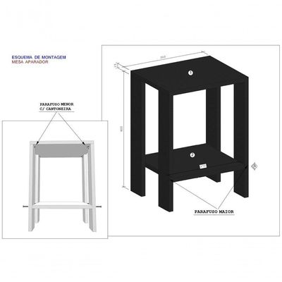Mesa De Cabeceira Mesa De Apoio Mesa Auxiliar Mesa Lateral Preto Com Amadeirado Escuro