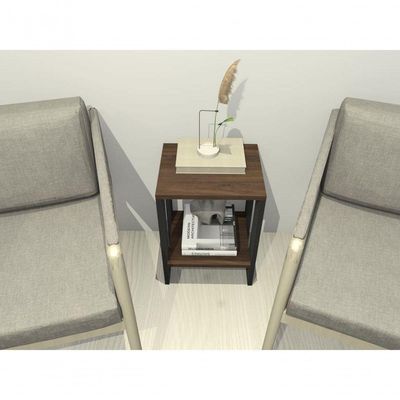Mesa De Cabeceira Mesa De Apoio Mesa Auxiliar Mesa Lateral Preto Com Amadeirado Escuro