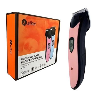 Máquina De Tosa Recarregável Aiker Ag-097 Para Cães E Animais De Várias Raças - Rosa