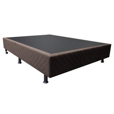 Base Box Para Cama Casal 138x188cm Liz S05 Suede Bordado Marrom - Mpozenato