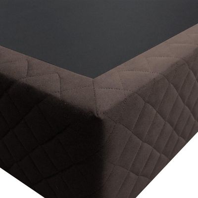 Base Box Para Cama Casal 138x188cm Liz S05 Suede Bordado Marrom - Mpozenato