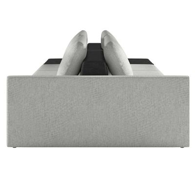 Sofá Ilha Modular Living Com Puff 342cm Georgia K04 Linho Cinza-preto - Mpozenato