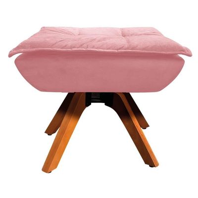 Kit 2 Puffs Decorativos Sala De Estar Giratória Giromad Opla Suede Rose - Ibiza