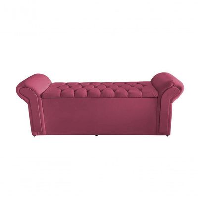 Kit Dubaí Cabeceira De Cama Box Casal E Recamier Baú Solteiro 90 Cm Suede Rosa Bebê Do Lar Móveis