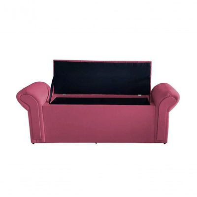 Kit Dubaí Cabeceira De Cama Box Casal E Recamier Baú Solteiro 90 Cm Suede Rosa Bebê Do Lar Móveis