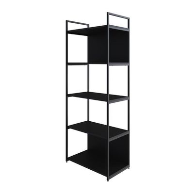 Estante C/05 Prateleiras 152x60x33cm C/fundo Yon Preto Tx/est.preta Preto Tx/est.preta