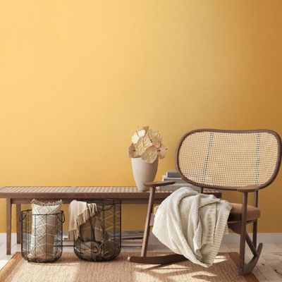 Papel de Parede House of Turnowsky Aspecto Têxtil Amarelo 389036