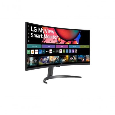 "Monitor LG Myview Smart 34SR60QC-B Tela Curva 34"" QuadHD 2K 21:9 WebOS Air Play Screen Share Bluetooth ThinQ Home"