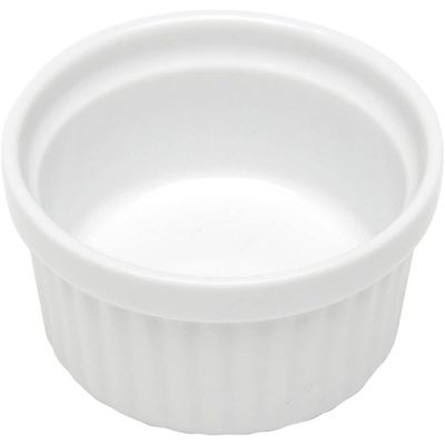 Jogo 12 Ramequins 50ml Canelado Porcelana Classic Branco Lyor Servir Petiscos Branco