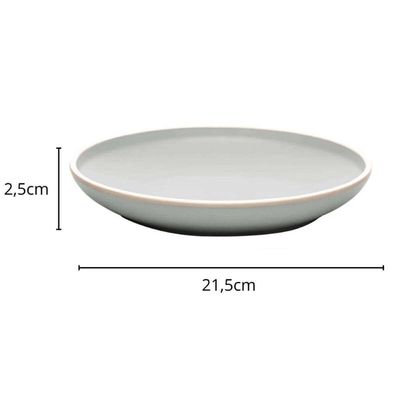 Jogo 24 Pratos De Sobremesa Melamina Class Cinza 21,5cm Wolff Cozinha Restaurante Buffet Servir Peti