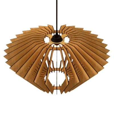 Luminária Teto Tipo Pendente Ornamental Mdf - Completa Mdf Cru