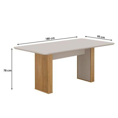 Mesa De Jantar Júlia 180x90cm Cinamomo Off White - Valdemóveis
