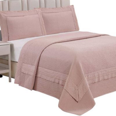 Cobre Leito Queen Encanto Bordado Inglês Percal 3pç 100% Poliéster - Malv