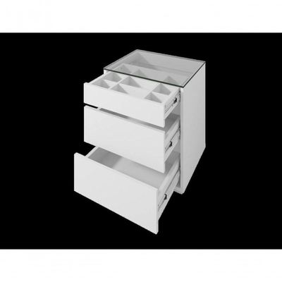Mesa De Cabeceira 3 Gavetas Porta Itens Serena Branco