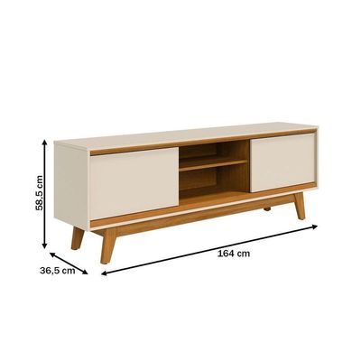 Rack Bancada Atlas Para De 70 Polegadas - Madetec Cinamomo Off White