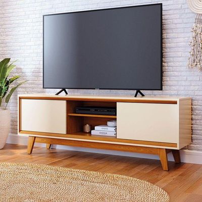 Rack Bancada Atlas Para De 70 Polegadas - Madetec Cinamomo Off White