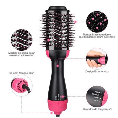 Escova Secadora Modeladora Profissional Potente 3 Em 1 - 110 V One Step