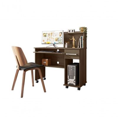 Mesa De Trabalho Home Office Studio C- Gaveteiro E Suporte Para Cpu - Imbuia