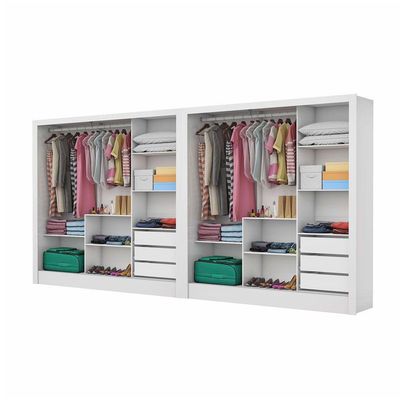 Closet Casal Duplo Dubai 6 Portas Plus 6 Gavetas Branco