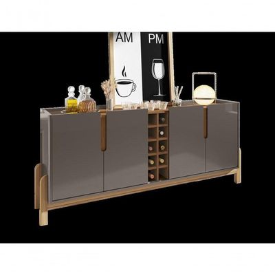 Buffet 4 Portas C- Prateleiras Lizz 1,90 Cinza Perola-cedro