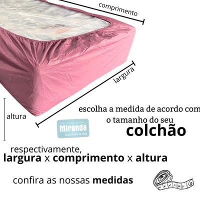 Capa Protetora Impermeável Hospitalar P/ Colchão Lençol Elástico Solteiro 88x188x20cm - Rosa Bebê
