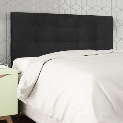 Cabeceira Estofada Cama King 195 Cm Helena Suede Preto
