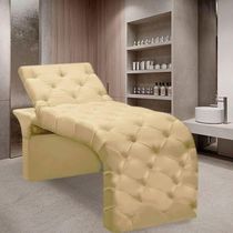 Maca Estofada Estética Cílios Regulável Spa Veludo Juliette Bege