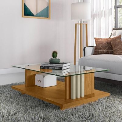 Conjunto Selene Opala C/ Mesa De Centro Frizz Cumaru/opala