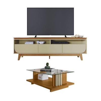 Conjunto Selene Opala C/ Mesa De Centro Frizz Cumaru/opala