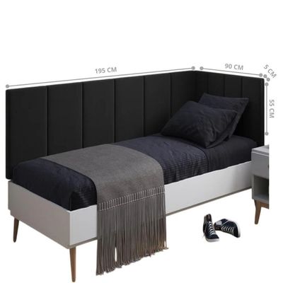 Conjunto De Cabeceira Solteiro Vital Sued Preto