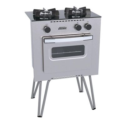 Fogão 2 Bocas Mini Cook Inox Gás Glp Venax