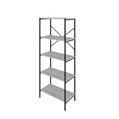 Estante C/05 Prateleiras 152x60x33cm Tub Tueh1565 Snow - Est.preta Snow / Est.preta