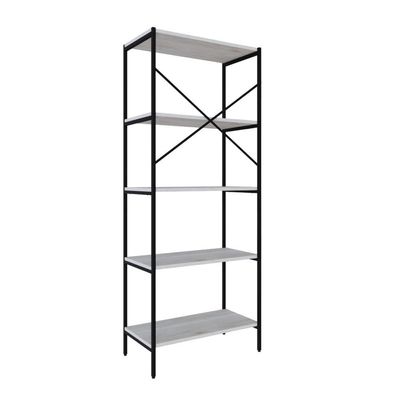 Estante C/05 Prateleiras 152x60x33cm Tub Tueh1565 Snow - Est.preta Snow / Est.preta