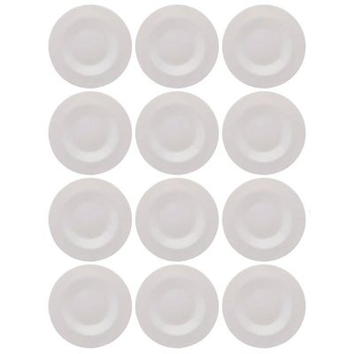 12 Pratos para Massa Risoto 28cm Vidro Opalino Branco Restaurante Hotel Bar Lyor Friends Time