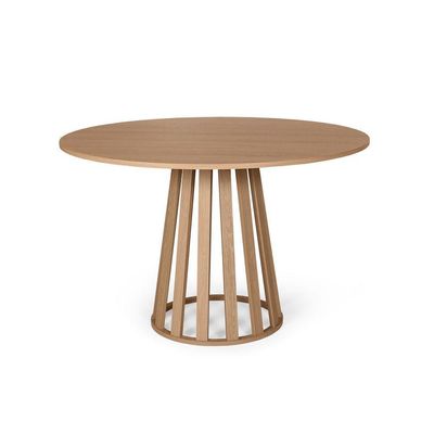 Mesa De Jantar Redonda Gabi Jade Com 4 Cadeiras Estofadas Ella Cinza