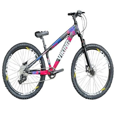 Bicicleta Vikingx Aro 26 Vmaxx Single 1x8 Preto Rosa