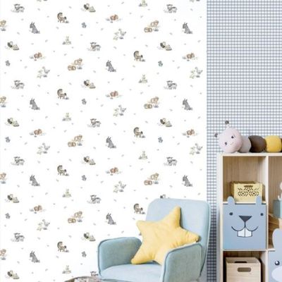 Papel de Parede Happy Infantil Branco 14830