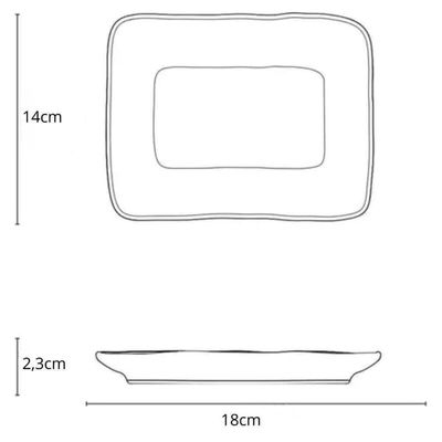 Kit Travessas 18x14cm e 27x17cm Preto Matte Cerâmica Porto Brasil Servir Sushi