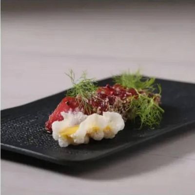 Kit Travessas 18x14cm e 27x17cm Preto Matte Cerâmica Porto Brasil Servir Sushi