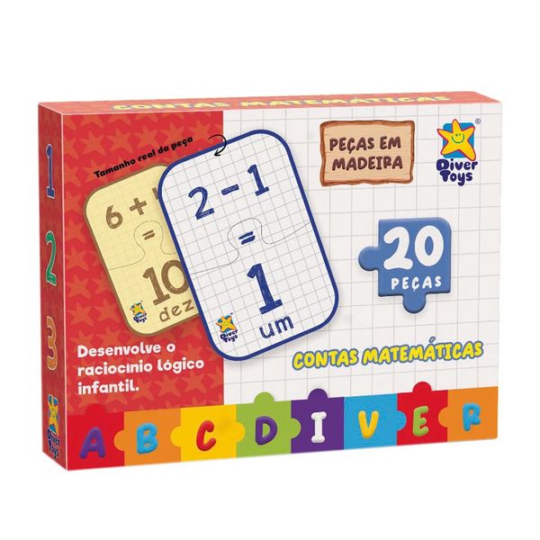 Jogo Infantil Divertoys ABC Adições e Subtrações 20 Peças Jogo Infantil Divertoys ABC Adições e Subtrações 20 Peças